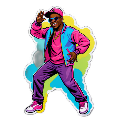 Autocollant rétro de Bobby Brown dansant