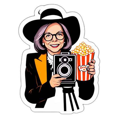 Sticker van Diane Keaton in retro outfit