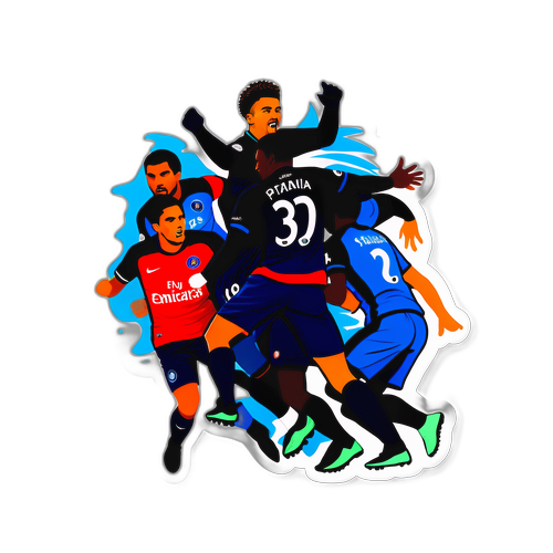מדבקת כדורגל פעולה בין PSG לאטאלנטה