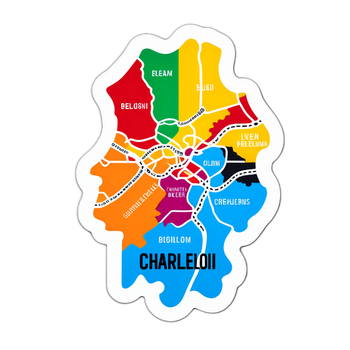 Sticker van Charleroi met Verbinding met België
