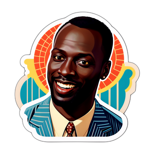 Retro-stylowy naklejka z Omar Sy