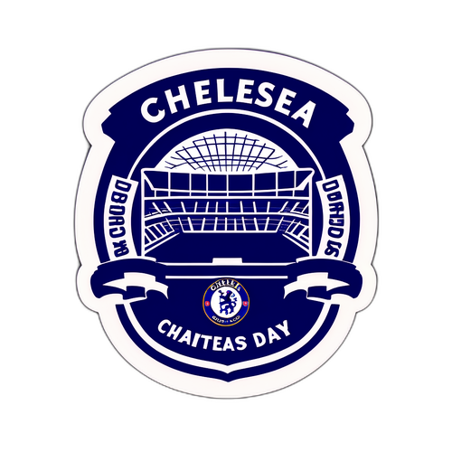 Silweta ng Estadyum ng Chelsea FC na may mga Nagsasaya na Tagahanga