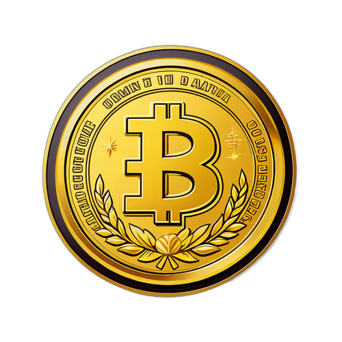 Nhãn dán truyền cảm hứng với biểu tượng đồng xu vàng