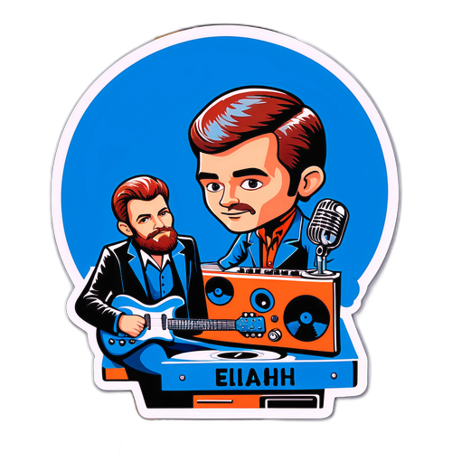 Adesivo di Elijah Blue Allman con Motivi Rock Classico