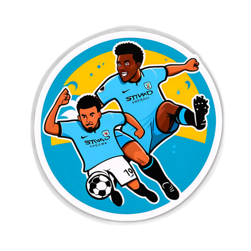 Tranh dán vui nhộn trận đấu bóng đá giữa Manchester City và Newcastle