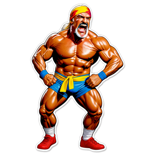 Nie uwierzysz, jak Hulk Hogan wprowadza entuzjazm do Twojego życia! Sprawdź ten niesamowity sticker!