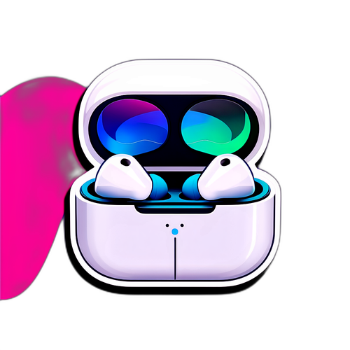 Elegancka naklejka z telefonem i AirPods Pro 3