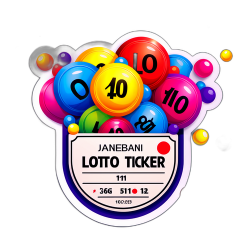 Autocolant vibrant cu detalii despre un bilet câștigător Loto Joker