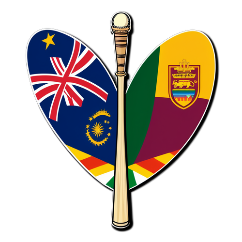 Perlawanan yang Menggembirakan: Bat Dan Bola Kriket Bertaut Dengan Bendera New Zealand dan Sri Lanka!