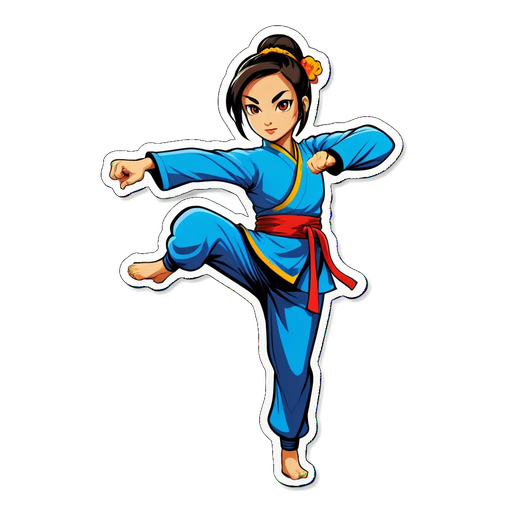 Kung Fu Girl Sticker