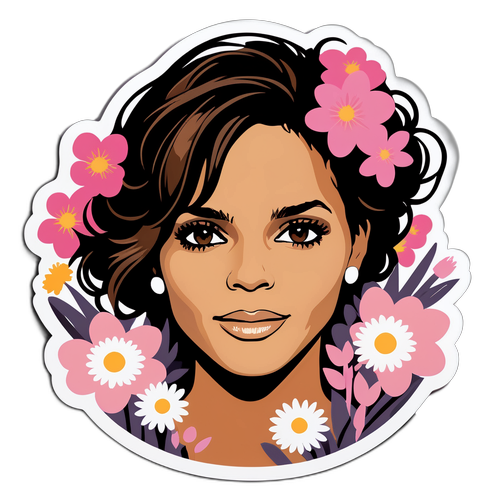 Elegant illustration av en kvinna med blommor