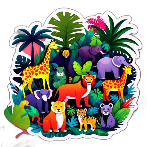 Ζούγκλα Ζώα Κολάζ