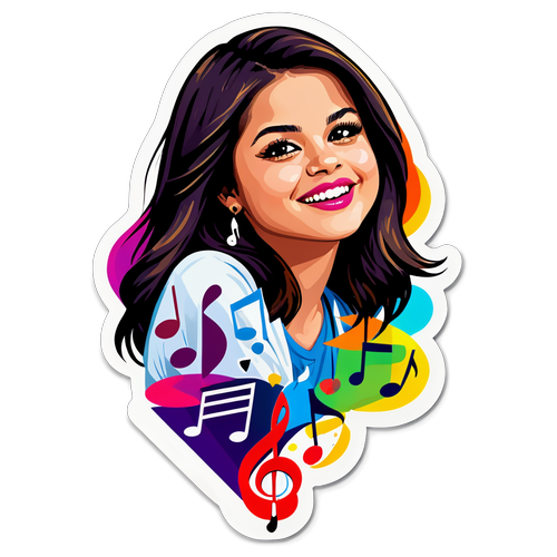Adesivo Divertente di Selena Gomez