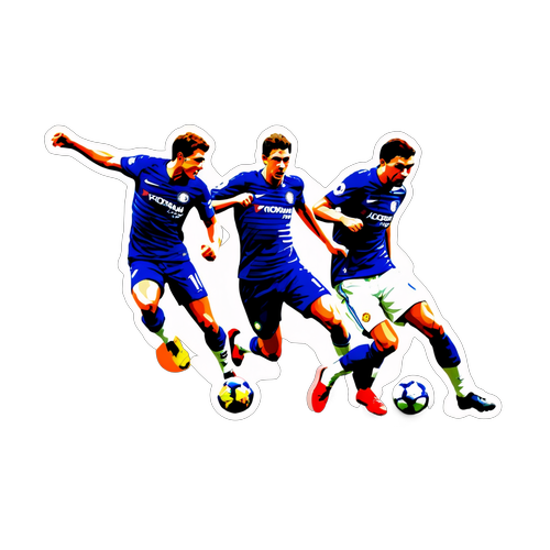 Actionfylt grafisk fremstilling av Chelsea vs. Manchester United