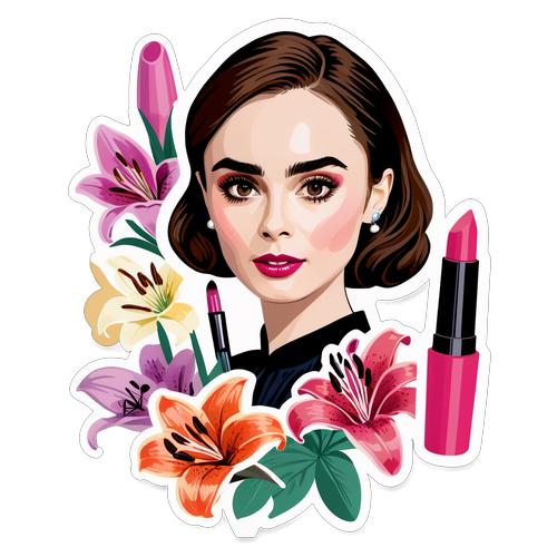 Fashionabel klistermærke med Lily Collins