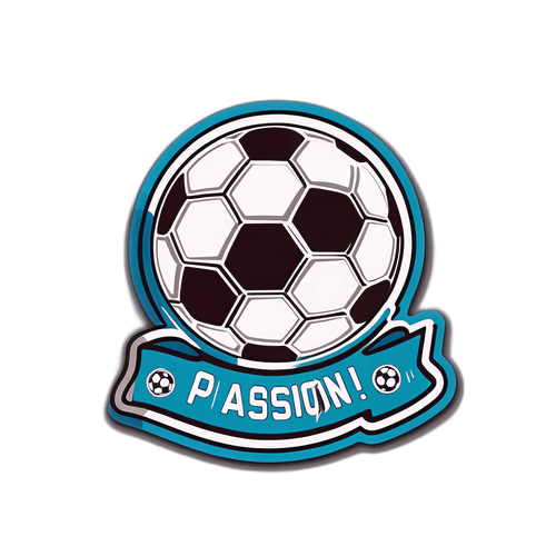 Sticker thiết kế với biểu tượng bóng đá và cụm từ 'Football is Passion!'