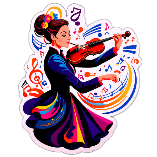 Rappresentazione Artistica di Beatrice Venezi che Dirige un'Orchestra