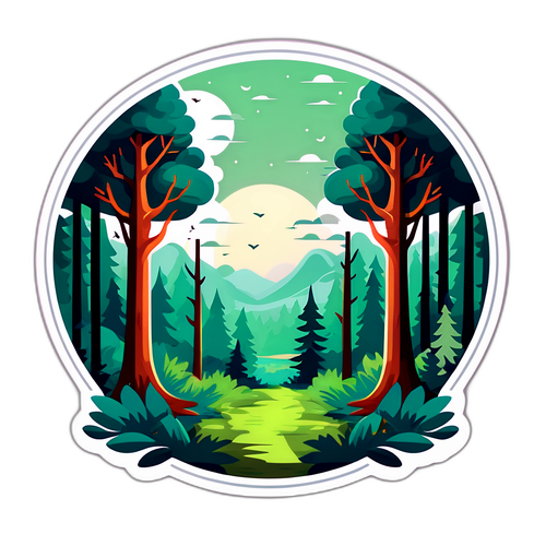 Peisaj de pădure liniștită cu un omagiu lui Virgil Andriescu