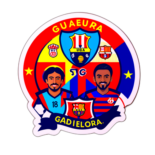 Стикер, иллюстрирующий матч между Гвадалахарой и Барселоной