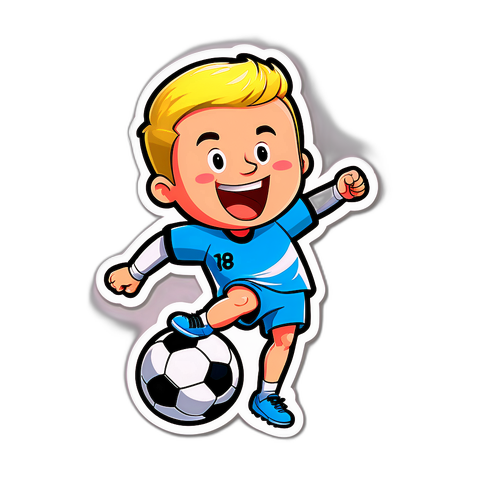 Versi Kartun Mesra Senne Lammens Menendang Bola Sepak