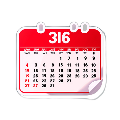 Стикер с историческими событиями 5 января в стилизованной форме календаря