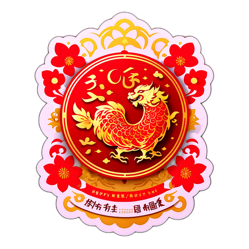 祝賀農曆新年的獅子舞貼紙