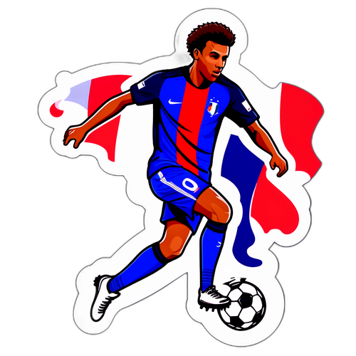 Sticker ya Ligue 1 na Mchezaji wa Soka