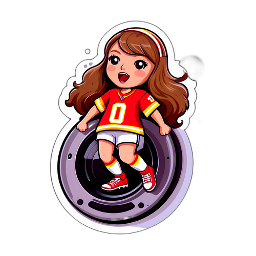 Cute Football Speaker Girl Sticker