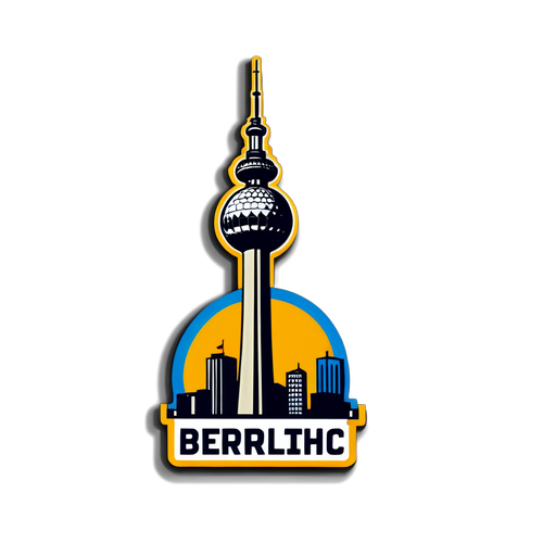 Sticker mit dem klassischen Berliner Fernsehturm und dem Hertha BSC Logo