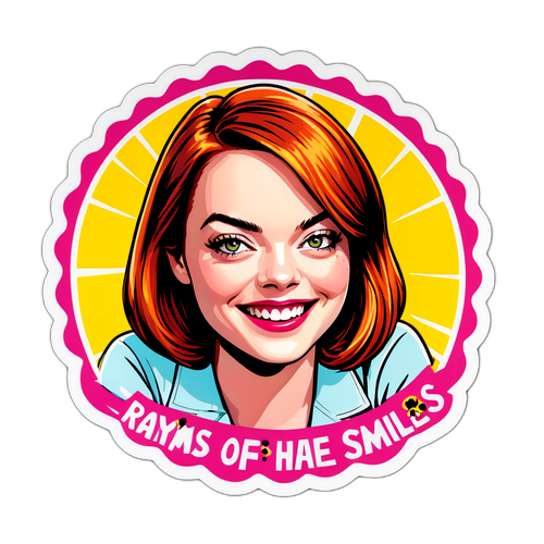 Наклейка с Эммой Стоун в стиле поп-арт