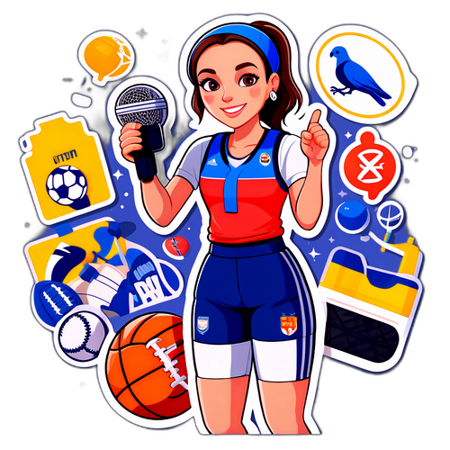 Sticker von Esther Sedlaczek im sportlichen Outfit
