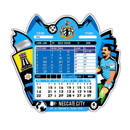 뉴캐슬과 맨시티 홈 경기 일정 스티커