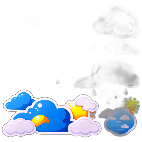 Trời Đẹp với Mặt Trời và Đám Mây