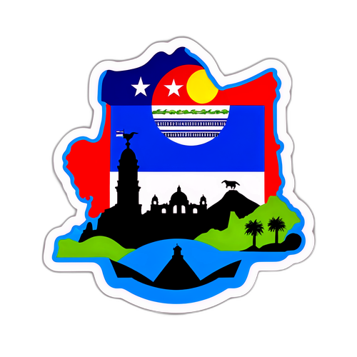 Silueta de Honduras con Elementos Culturales