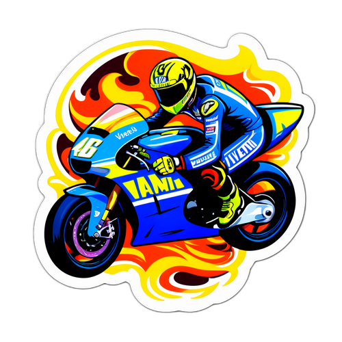 Nostalgisk klistermærke af Valentino Rossi