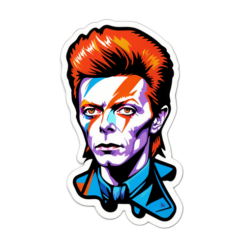 Nálepka inspirovaná Davidem Bowiem