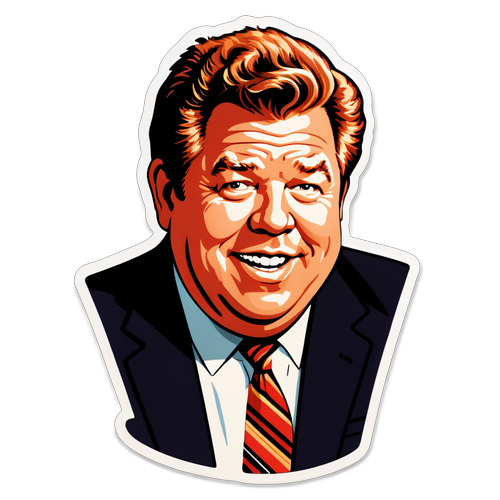 Vintage-stil klistermärke med porträtt av George Wendt
