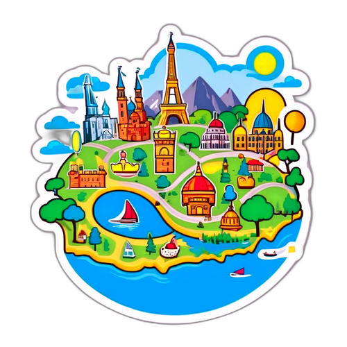 Кумедний наклейка з картинкою карти Татарабунару