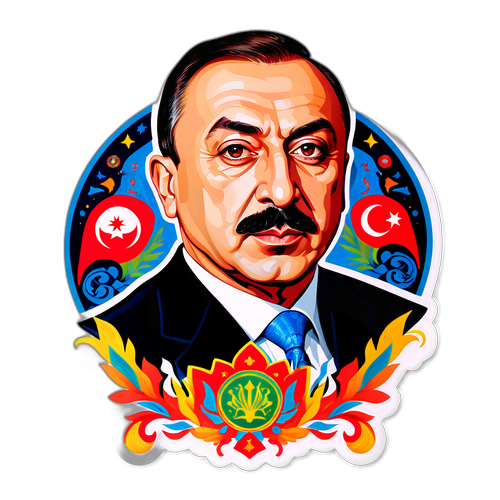 Стикер с портретом Алиева