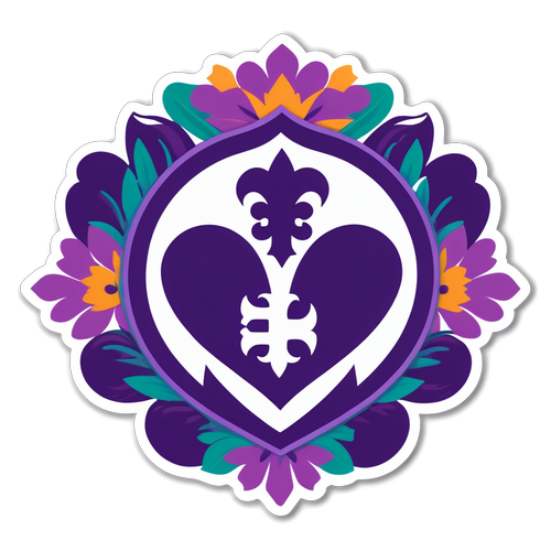 Stiker Cantik dan Artistik: Logo Fiorentina Dikelilingi Motif Bunga Berwarna Tim!