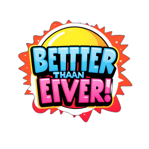 Sticker van een cartoon van een verlichte Bataclan met lichtshows, met de tekst 'Better than ever!'