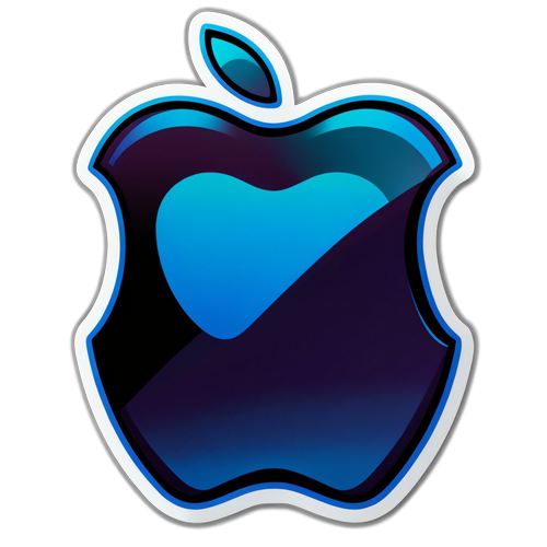 Sticker voor iPhone 16 met futuristisch ontwerp en Apple-logo