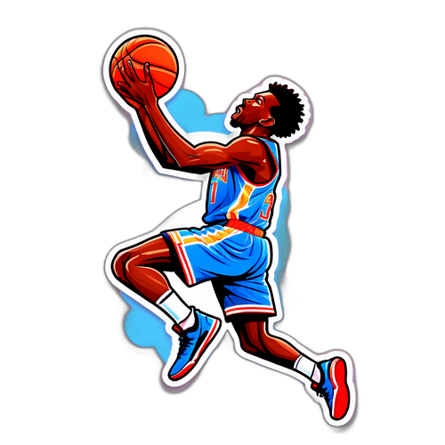 Adesivo artistico di un giocatore di basket