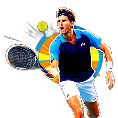 Adhesivo de Cameron Norrie en acción