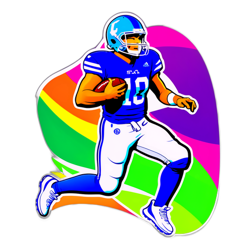 Athletic Football Action Sticker