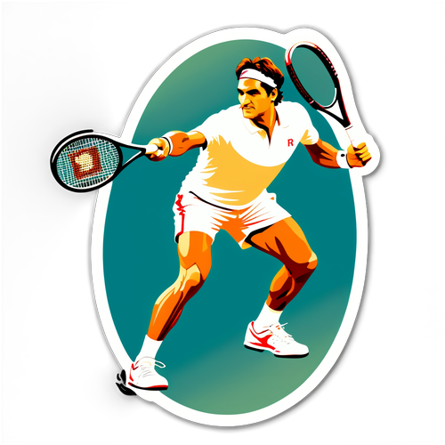 Retro-sticker af Roger Federer