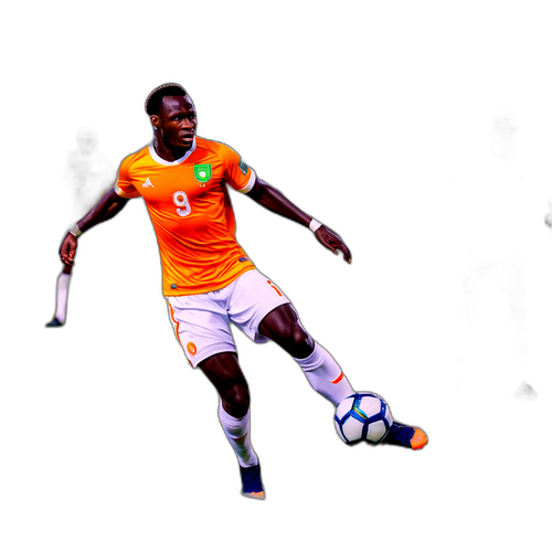 Sticker van Ivorian Voetballer die een Penalty Neemt