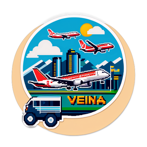 Wien Internationaler Flughafen Pixel-Art