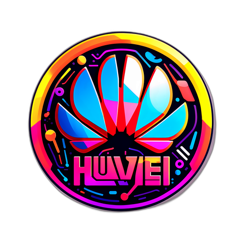 Fütüristik Huawei Sticker Tasarımı