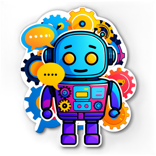 Farverig sticker design af en ChatGPT chatbot